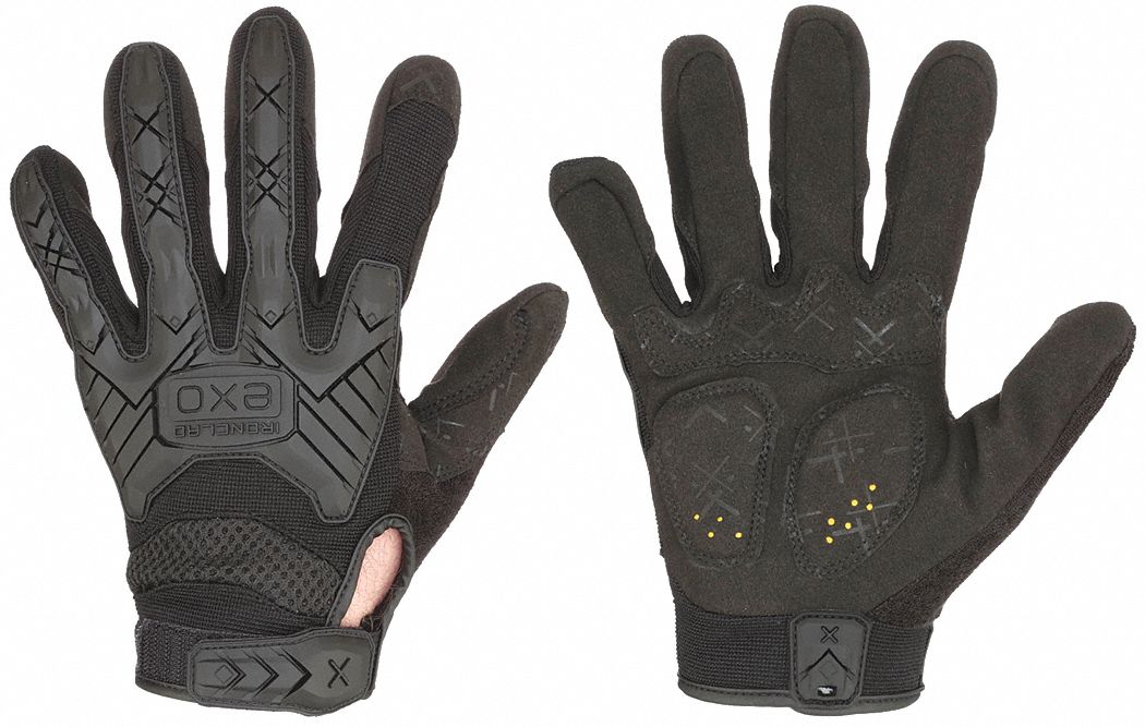 IRONCLAD, L, Black, Tactical Gloves - 52JL42|EXOT-IBLK-04-L