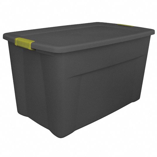 Sterilite Storage Tote, Clear, Polypropylene, 30 1/4 in L, 19 5/8 in W, 16  3/4 in H, 30 gal Volume Capacity 19434303