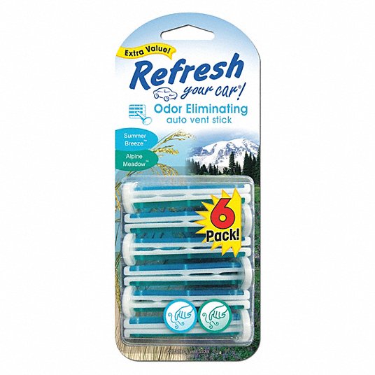 Air Freshener: Stick, Summer Breeze/Alpine Meadow, Blue/Green, 6 PK