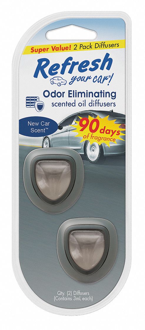 New Car Scented Air Freshener Diffuser, Clear, 2 PK