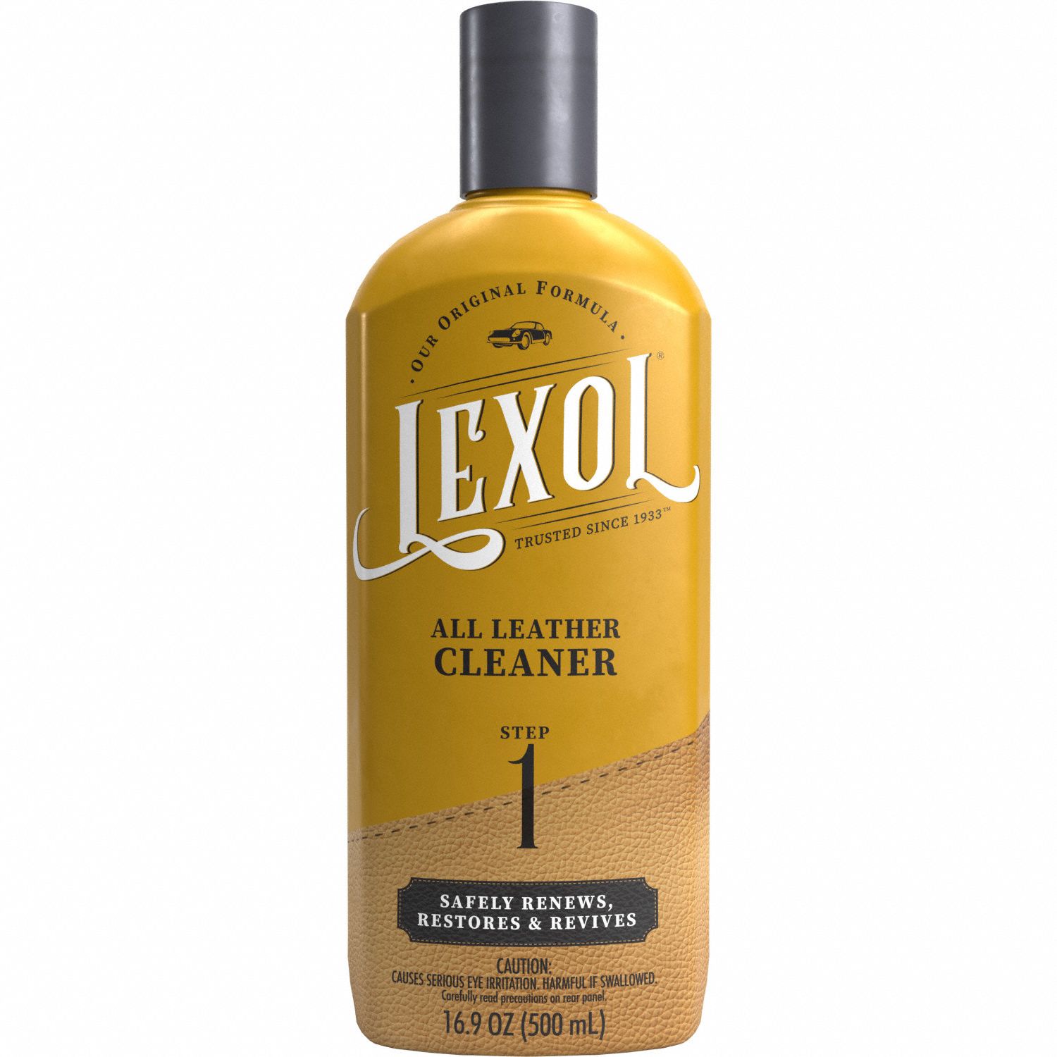Leather Cleaner: Squeeze Bottle, White, Liquid, Liquid, 16.9 oz Container Size