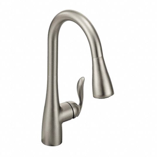 Moen Stainless Steel Gooseneck Kitchen Sink Faucet Manual Faucet Activation 1 5 Gpm 52jm72 7594srs Grainger