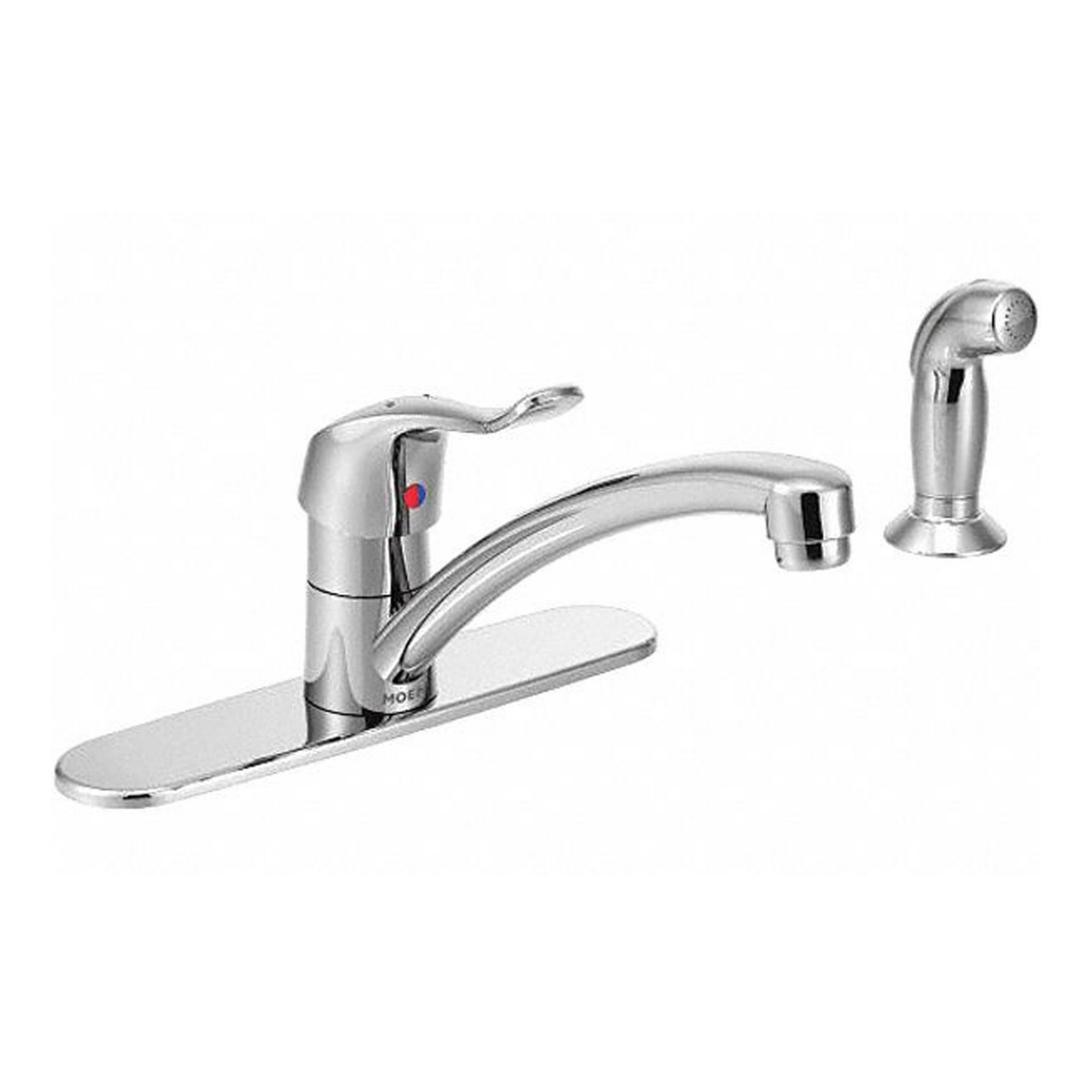 Gooseneck Kitchen Faucet: M-Dura, Brass, Single-Post, Deck, 4 Mounting Holes, 1.5 gpm Flow Rate