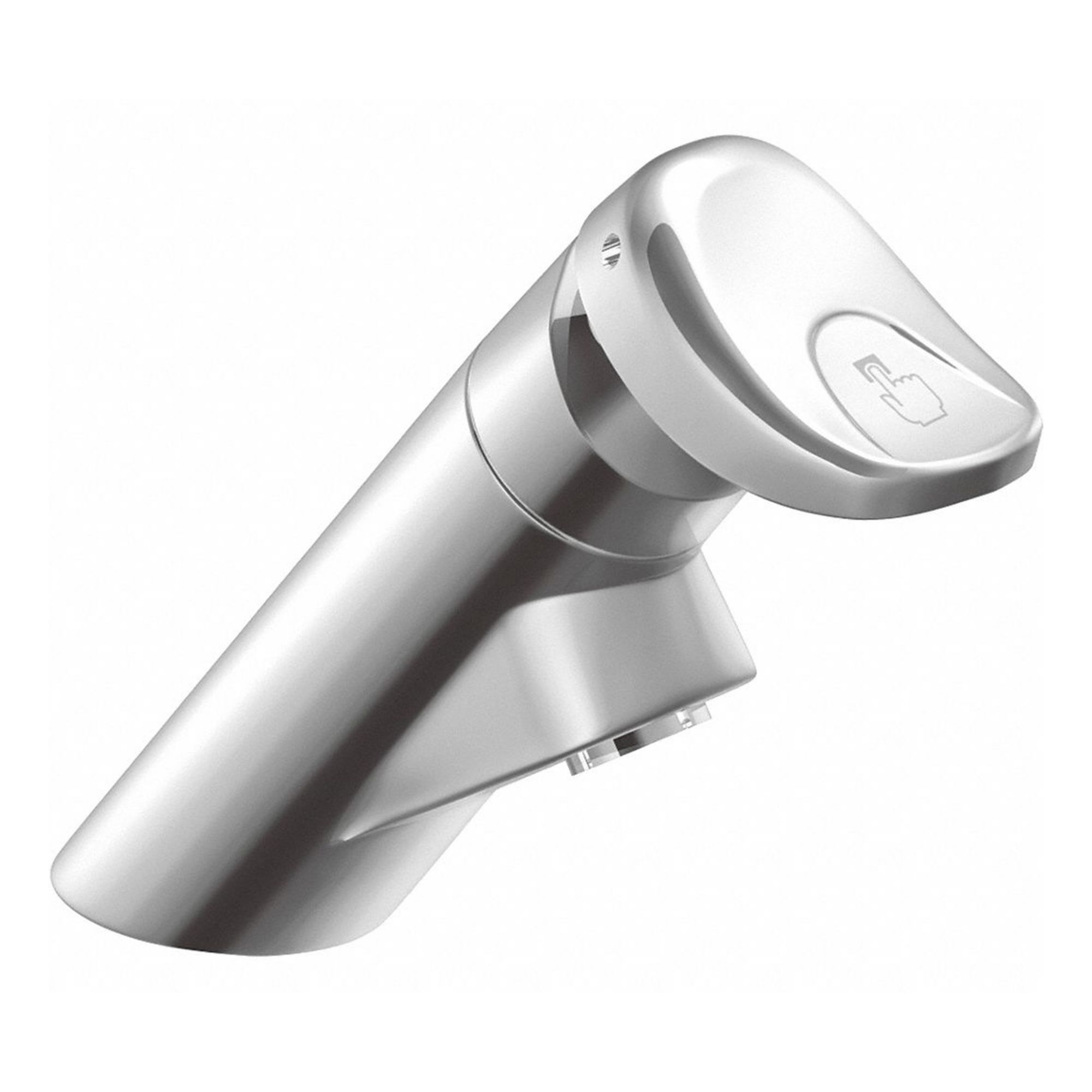Straight Spout Bathroom Faucet: M-Press, Single-Post, Brass, Chrome Finish, 0.5 gpm Flow Rate