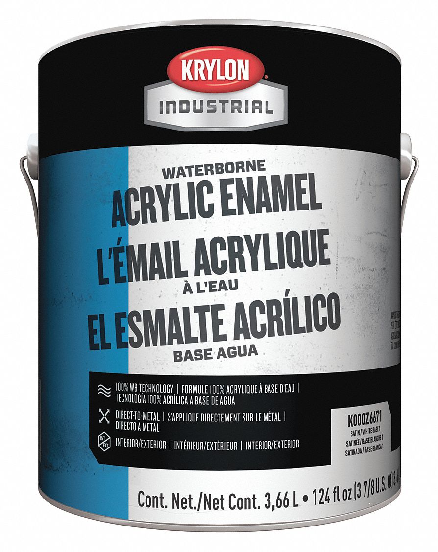 KRYLON INDUSTRIAL Black Paint, Gloss Finish, 140 to 225 sq ft/gal