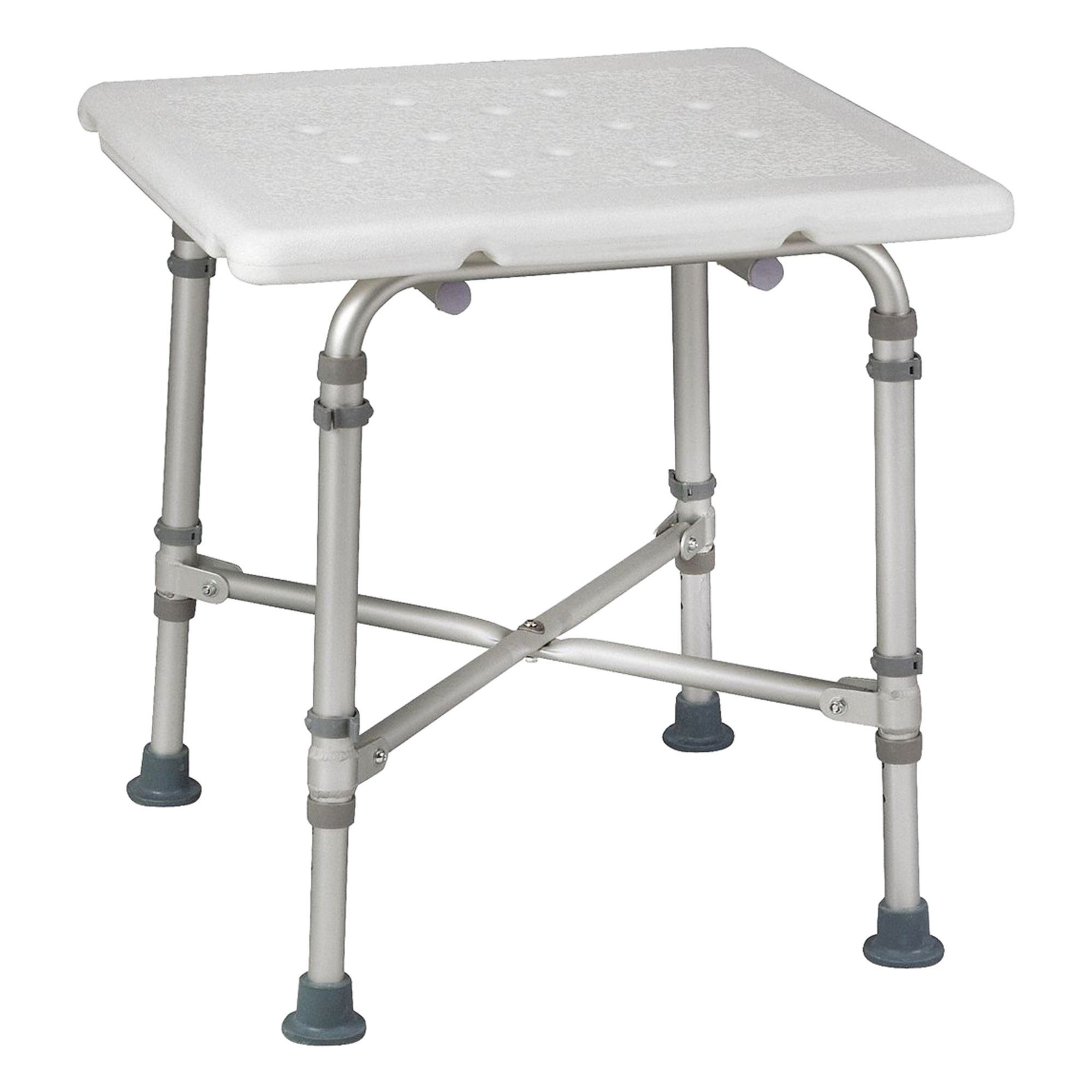 Shower Stool: Plastic, 21 in Max. Seat Wd, 500 lb Wt Capacity