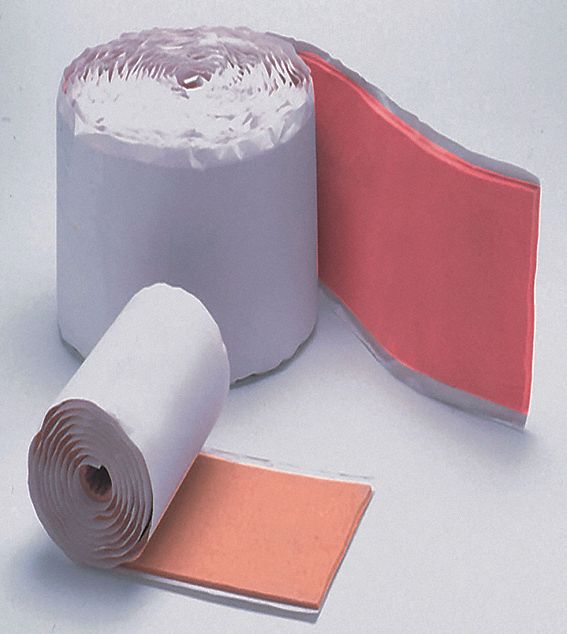 Adhesive Felt Roll: Non-Sterile, Pink, Wool, Bag, 6 in Wd, 2 1/2 yd Lg