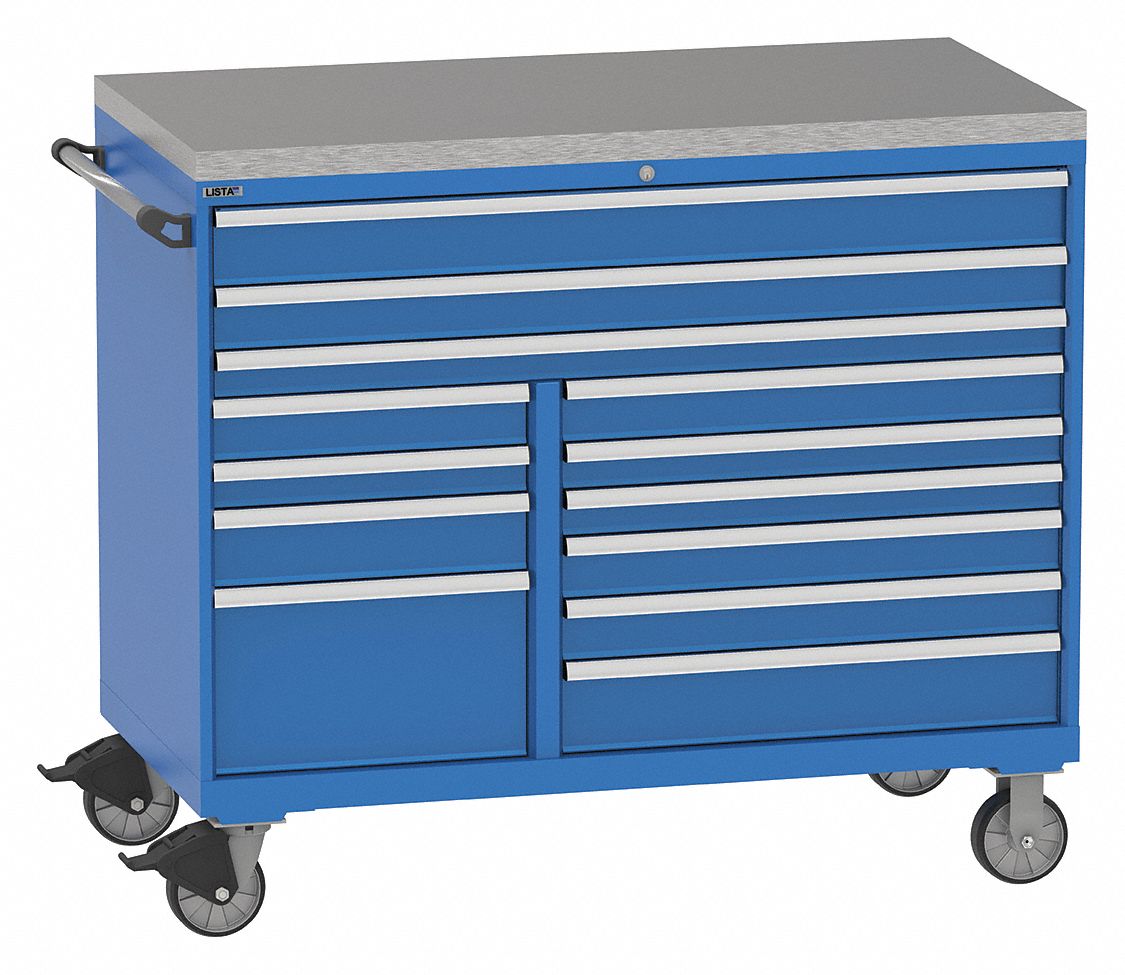 Husky Standard-Duty 52 inch W 9-Drawer Mobile Workbench with Solid