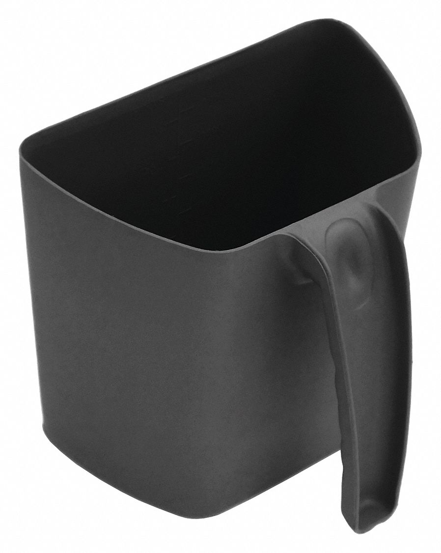 Scooping Jug: Non-Sterile, Polypropylene, 2 L Capacity - mL, 67 5/8 fl oz Capacity - oz, Black