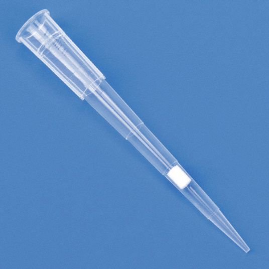 GLOBE SCIENTIFIC Filtered Pipet Tip, 0.1 to 20uL Capacity, Natural, Filter Tip, Plastic, 54 mm