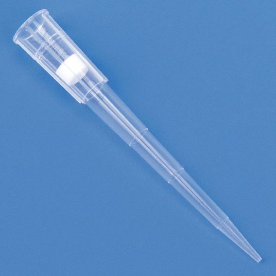 GLOBE SCIENTIFIC Filtered Pipet Tip, 0.1 to 200uL Capacity, Natural