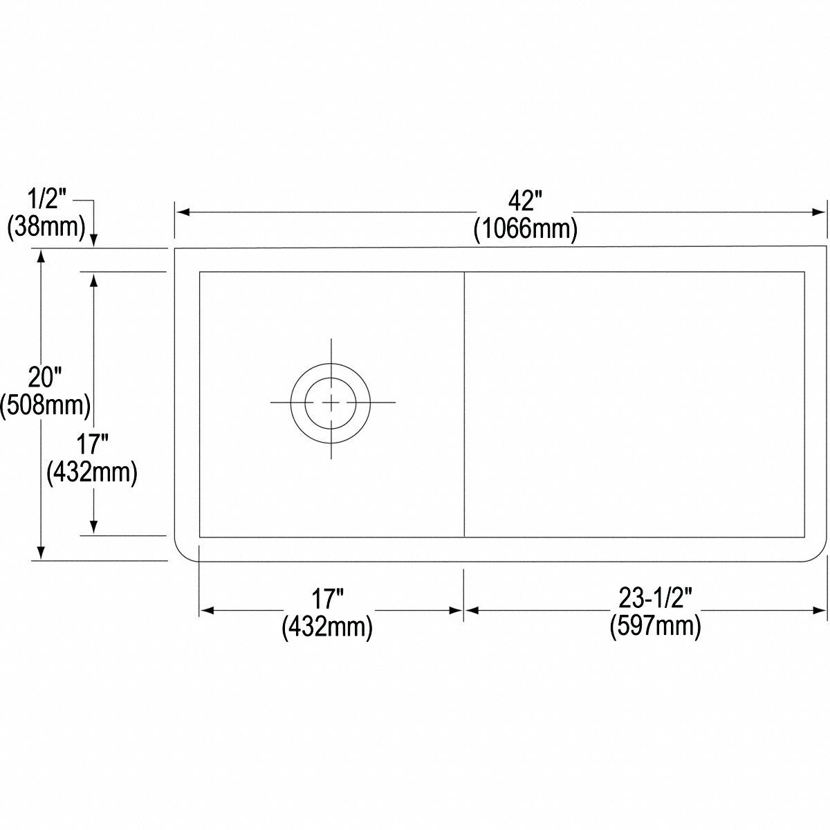 ELKAY Elkay, Elkay Commercial Series, 17 in x 17 in, Stainless Steel
