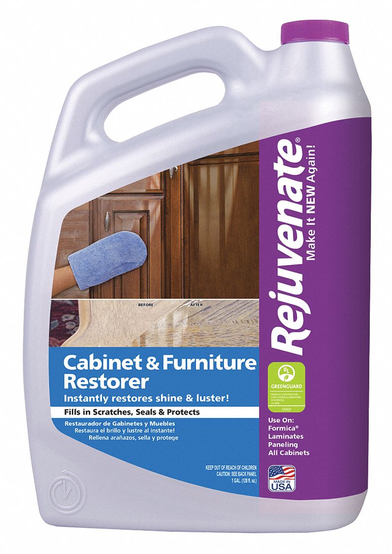 REJUVENATE Furniture Cleaner and Polish, 128 oz, Bottle, Lemon, PK 2