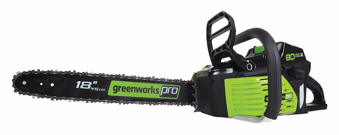Cordless Chain Saw: Battery Powered, 18 in Bar Lg