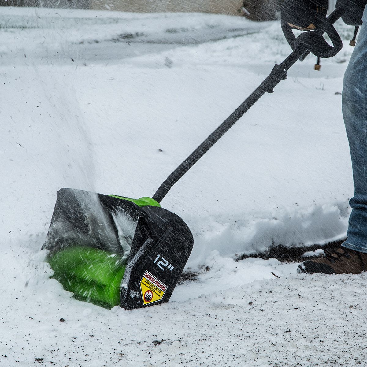 GREENWORKS PRO Snow Shovel, 12 in Clearing Path 52KD51GLSS802100