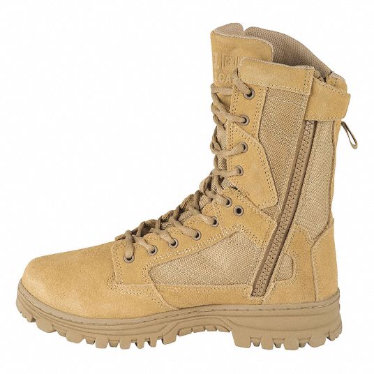 5.11 TACTICAL Boots Men s 10 R 8 in Ht Coyote 12347 Lace Up and Zipper Plain Round 1 PR