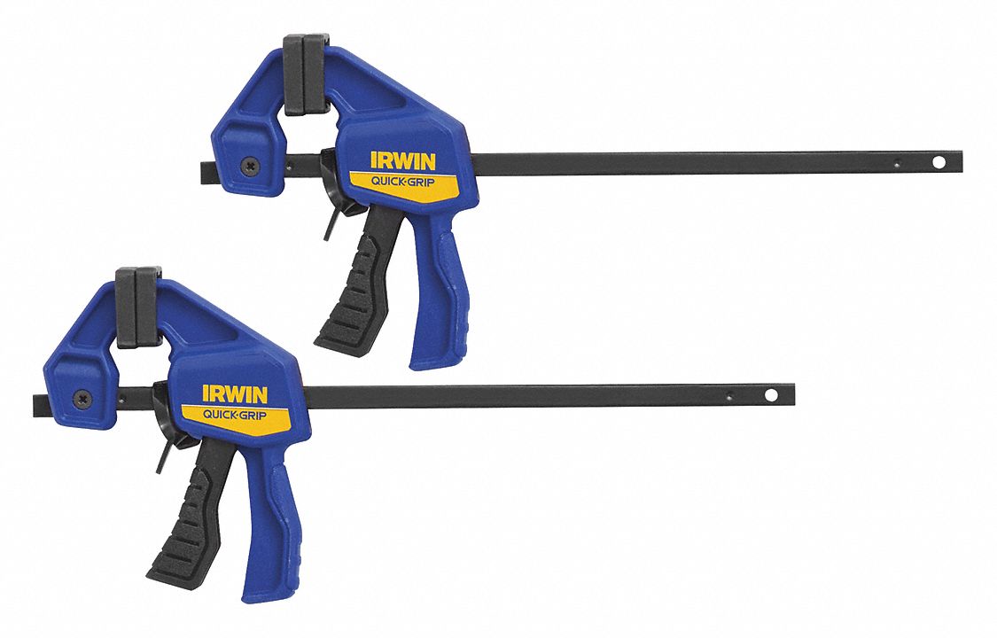 Bar Clamp: Flat, 4 in Max Jaw Opening, 4 in to 8 in, 1 1/4 in Throat Dp, 35 lb Clamping Force