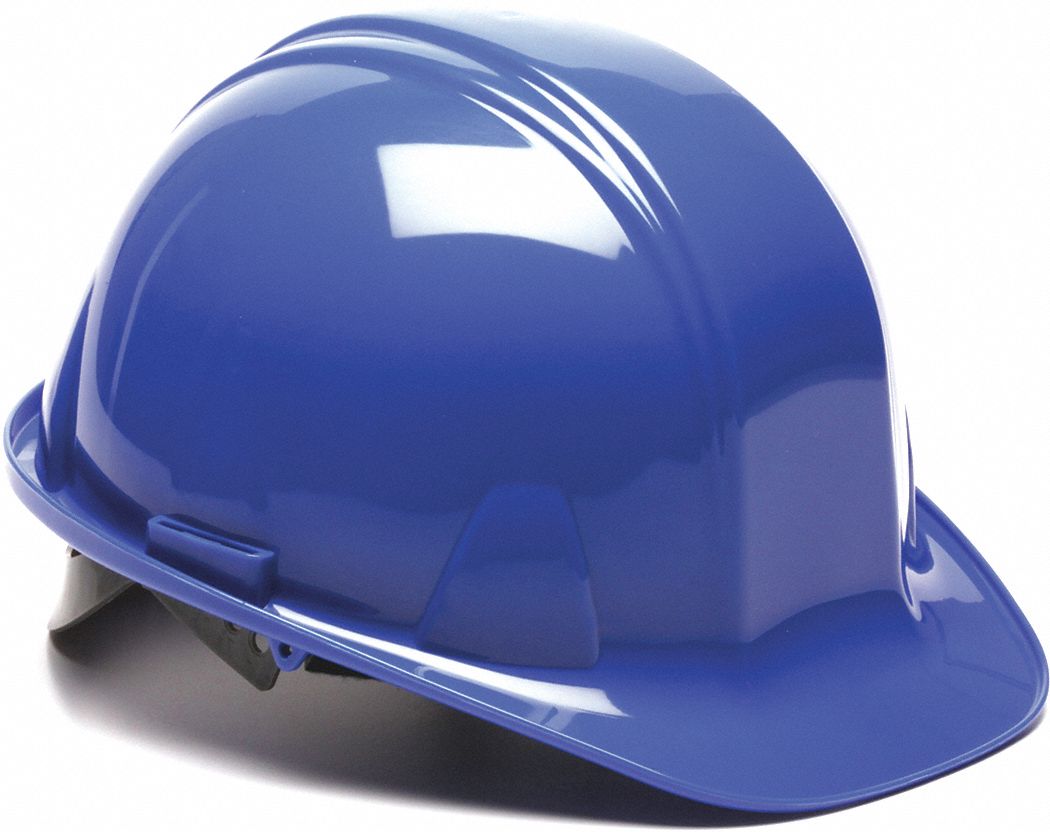 Hard Hat: Blue, No Graphics, Pinlock, Polyethylene, Side-Slots, CONDOR, Solid, SL, Pinlock