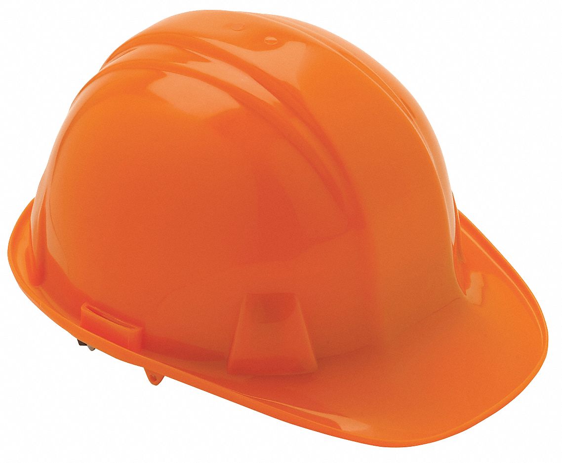 CASQUE DE SÉCURITÉ, CSA, TYPE 1, CLASSE C/E/G, PE, CLIQUET 4 PTS, REBORD AVANT, ORANGE, TAILLE 6½ À 8
