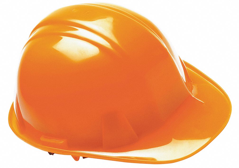 CASQUE DE SÉCURITÉ, CSA, TYPE 1, CLASSE C/E/G, PE, CLIQUET 4 PTS, REBORD AVANT, ORANGE HTE VIS