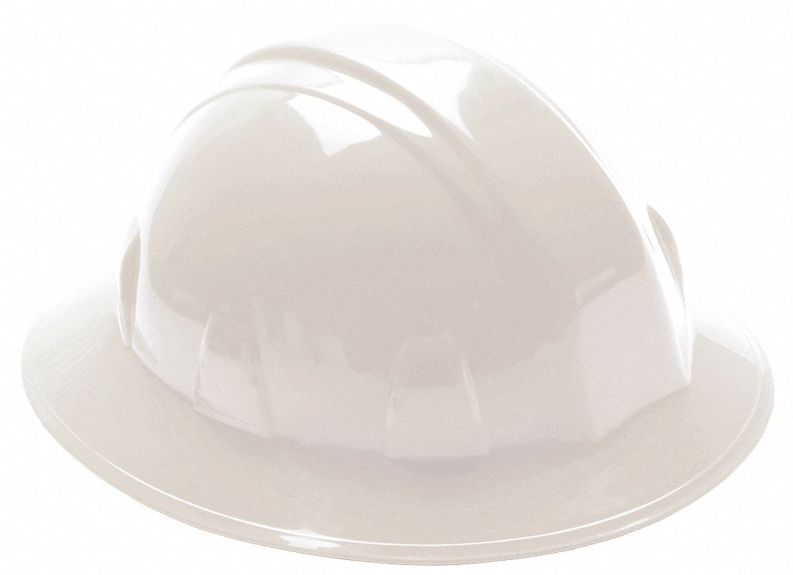 CASQUE DE SÉCURITÉ, CSA, TYPE 1, CLASSE C/E/G, PE, CLIQUET 4 PTS, REBORD INTÉGRAL, BLANC, TAILLE 6½ À 8