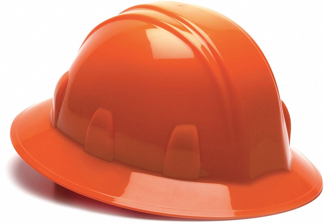 CASQUE DE SÉCURITÉ, CSA, TYPE 1, CLASSE C/E/G, PE, CLIQUET 4 PTS, REBORD INTÉGRAL, ORANGE, TAILLE 6½ À 8