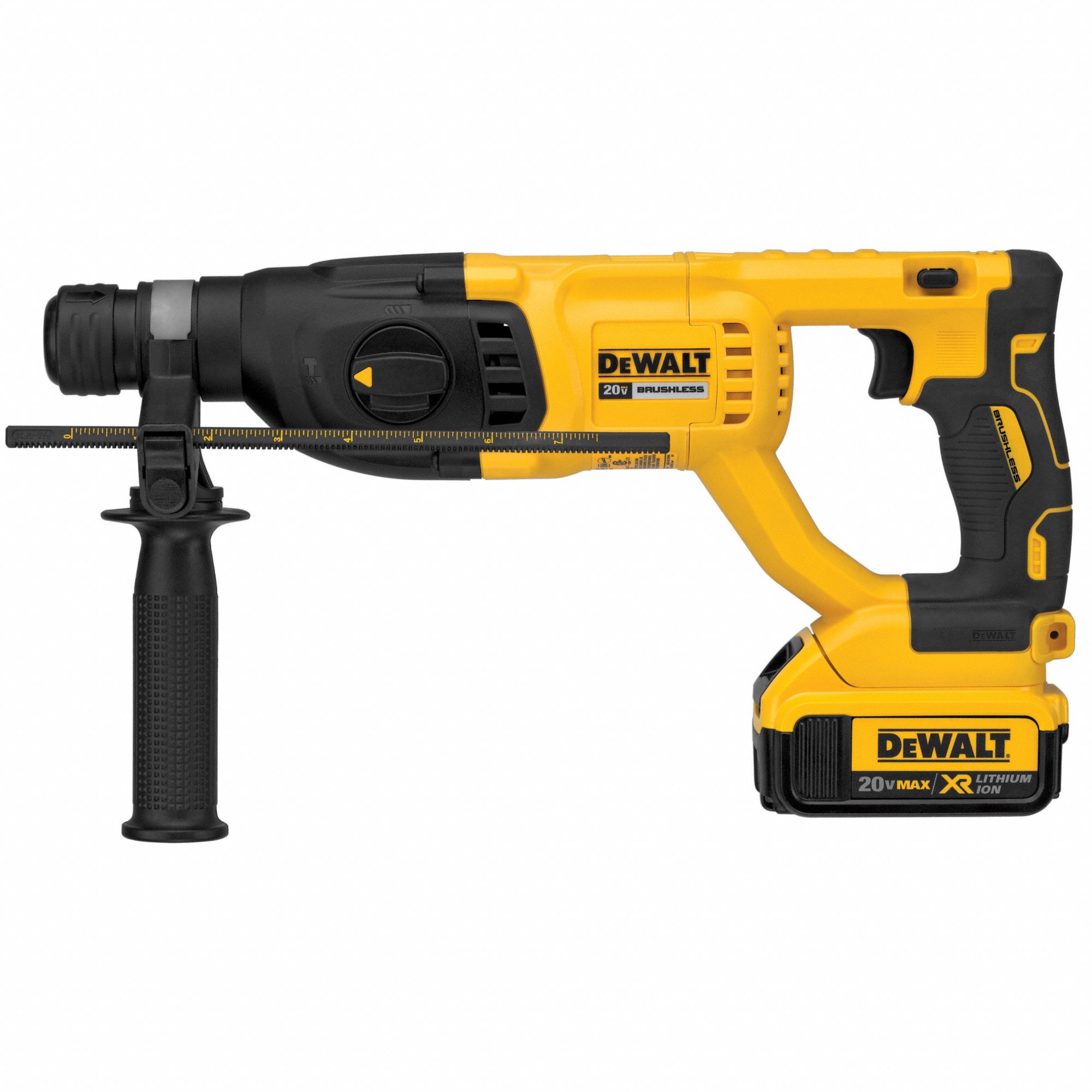 DEWALT Cordless Rotary Hammer DHandle, 20V DC, SDSPlus, 1/2 in max