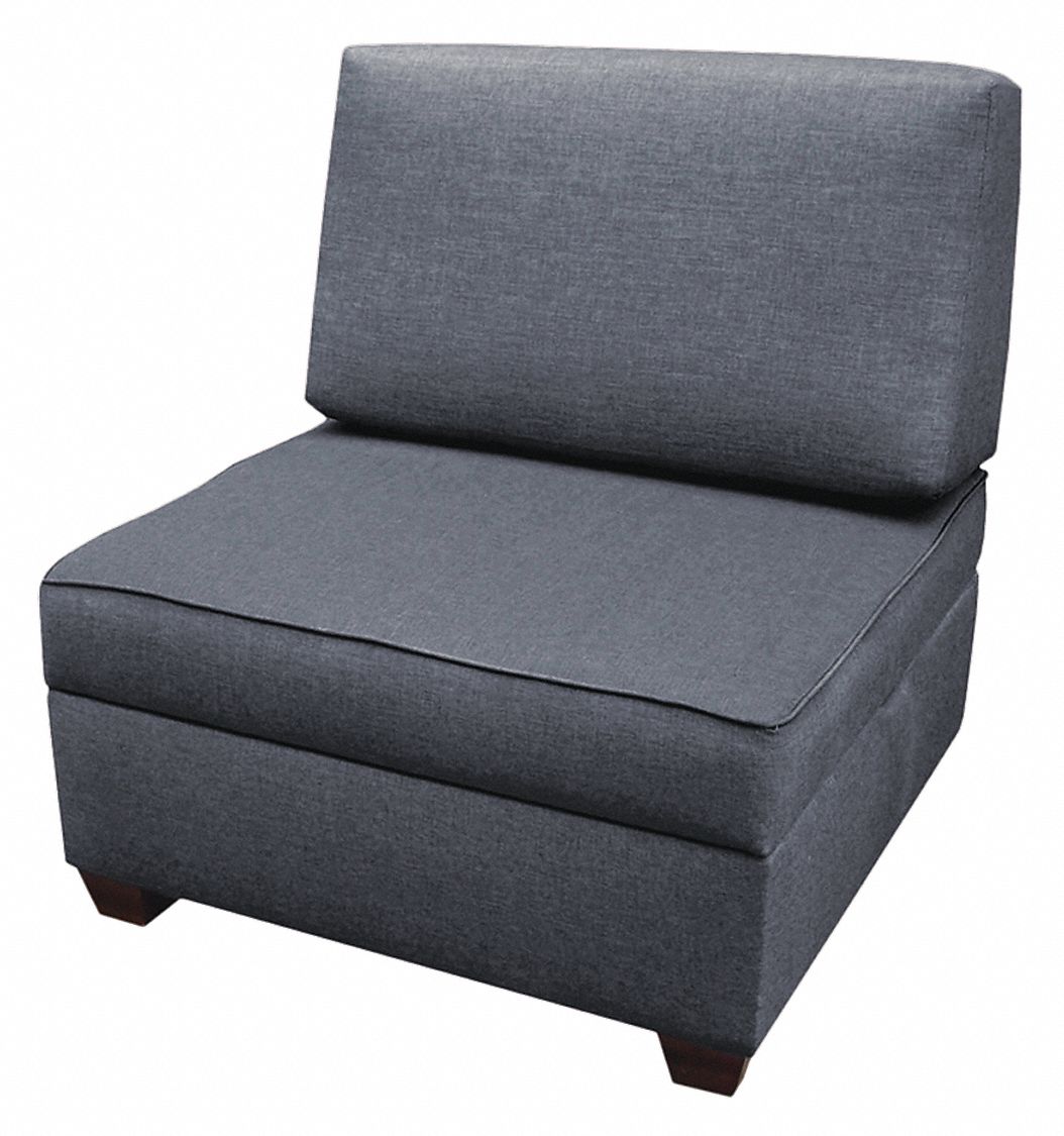 DUOBED Storage Chair, 36" W, Blue Upholstery 52NC02IMFCHDM Grainger