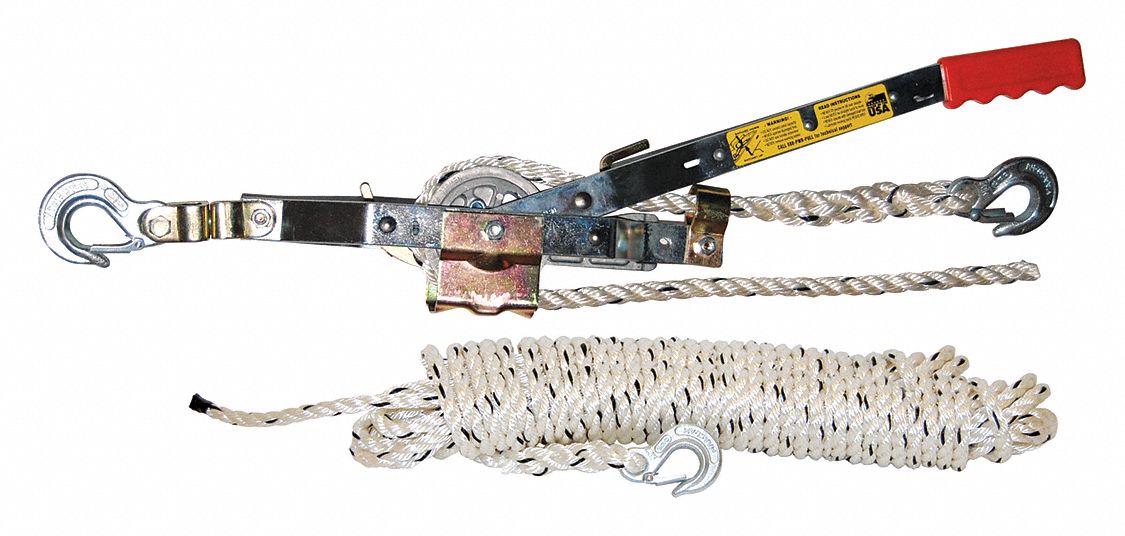 Rope Ratchet Puller,  1,500 lb Pull Capacity,  15 lb Lifting Capacity,  1/2 in Cable or Rope Dia.