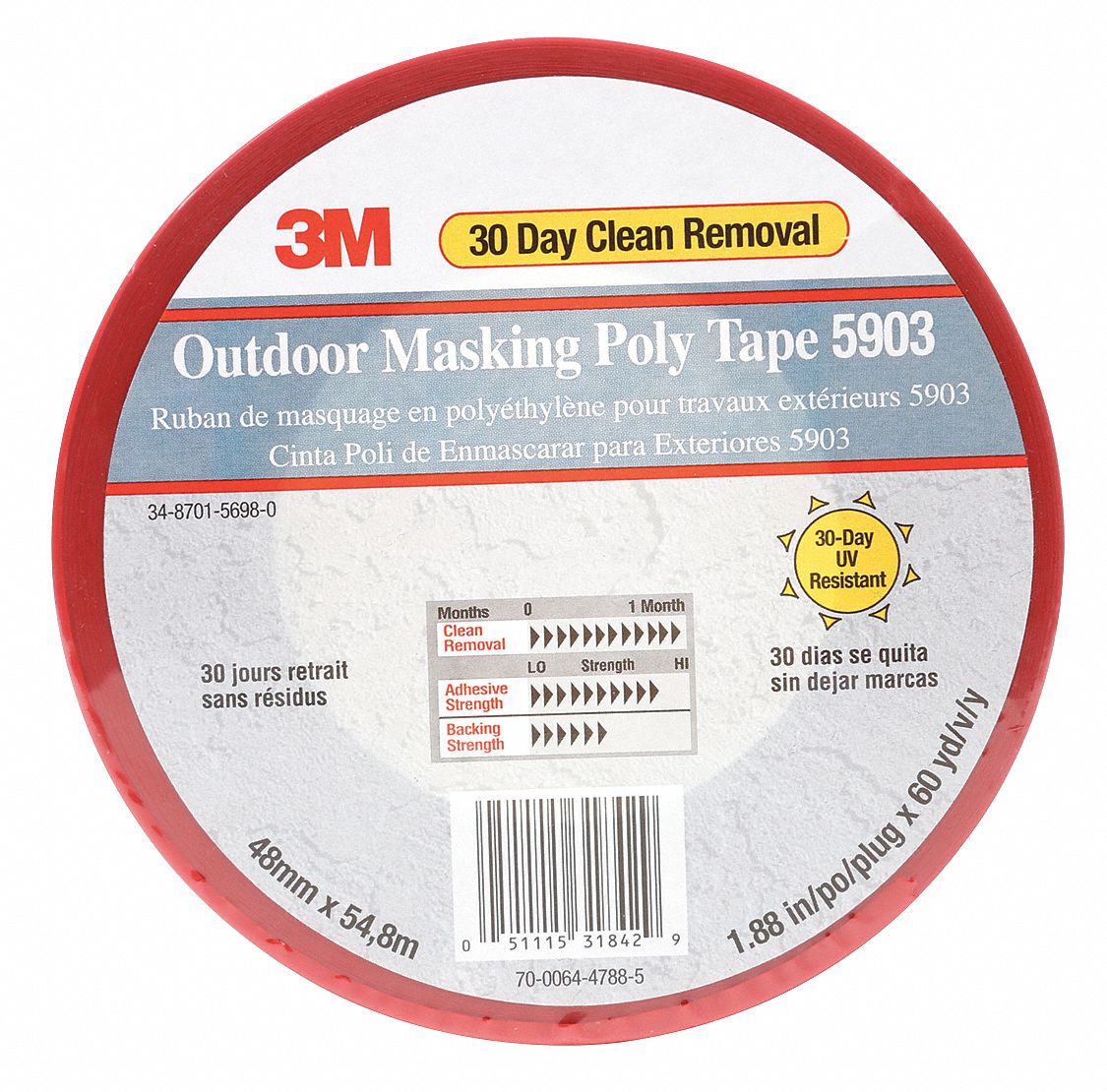 OUTDOOR MASKING POLY TAPE,5903,RED