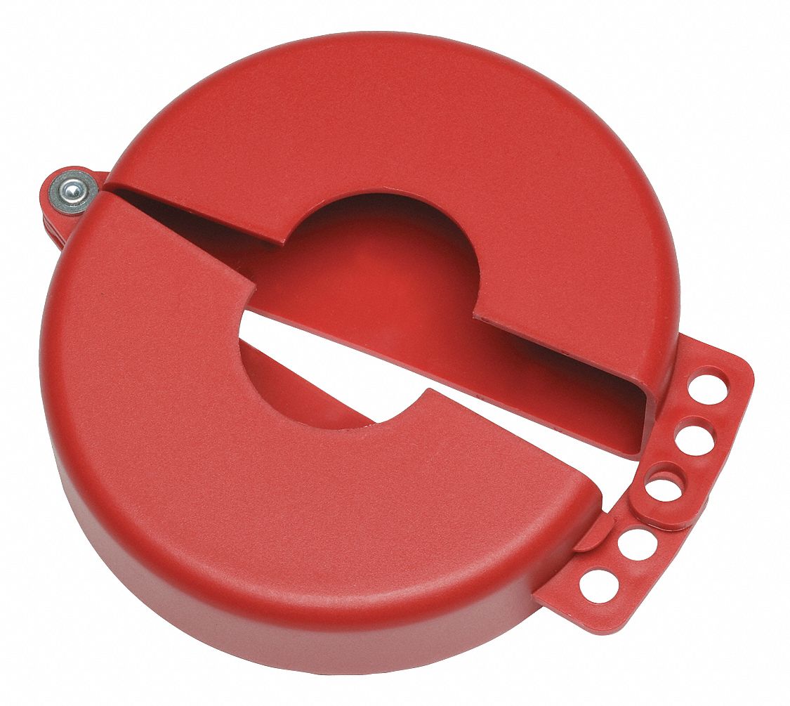ABILITY ONE Gate Valve Lockout, Polyethylene, Red 52ND75534001650