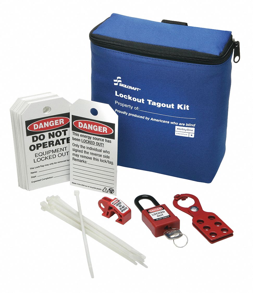 ABILITY ONE Lockout/Tagout Kit Filled, 24 Components, 1 Padlocks