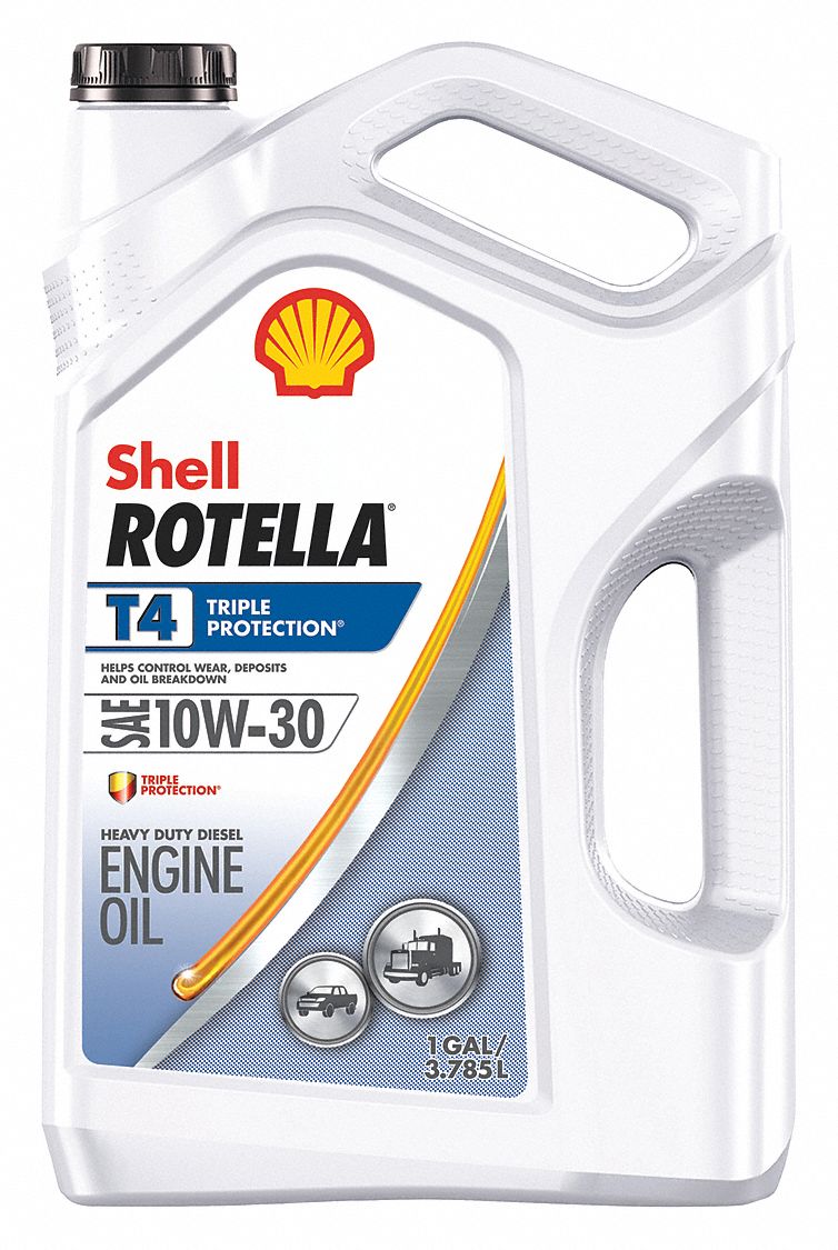 Engine Oil: Synthetic Blend, Diesel Engines, 1 gal Size, Bottle, 10W-30, API, T4, Amber