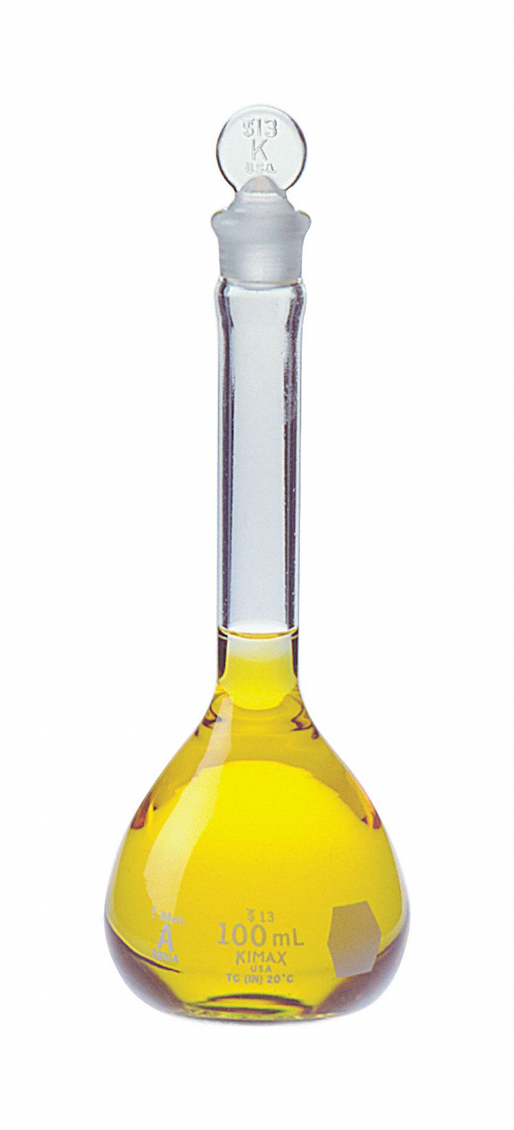 Volumetric Flask: Borosilicate Glass, 1 mL Capacity - mL, 0.03 fl oz Capacity - oz, Includes Closure