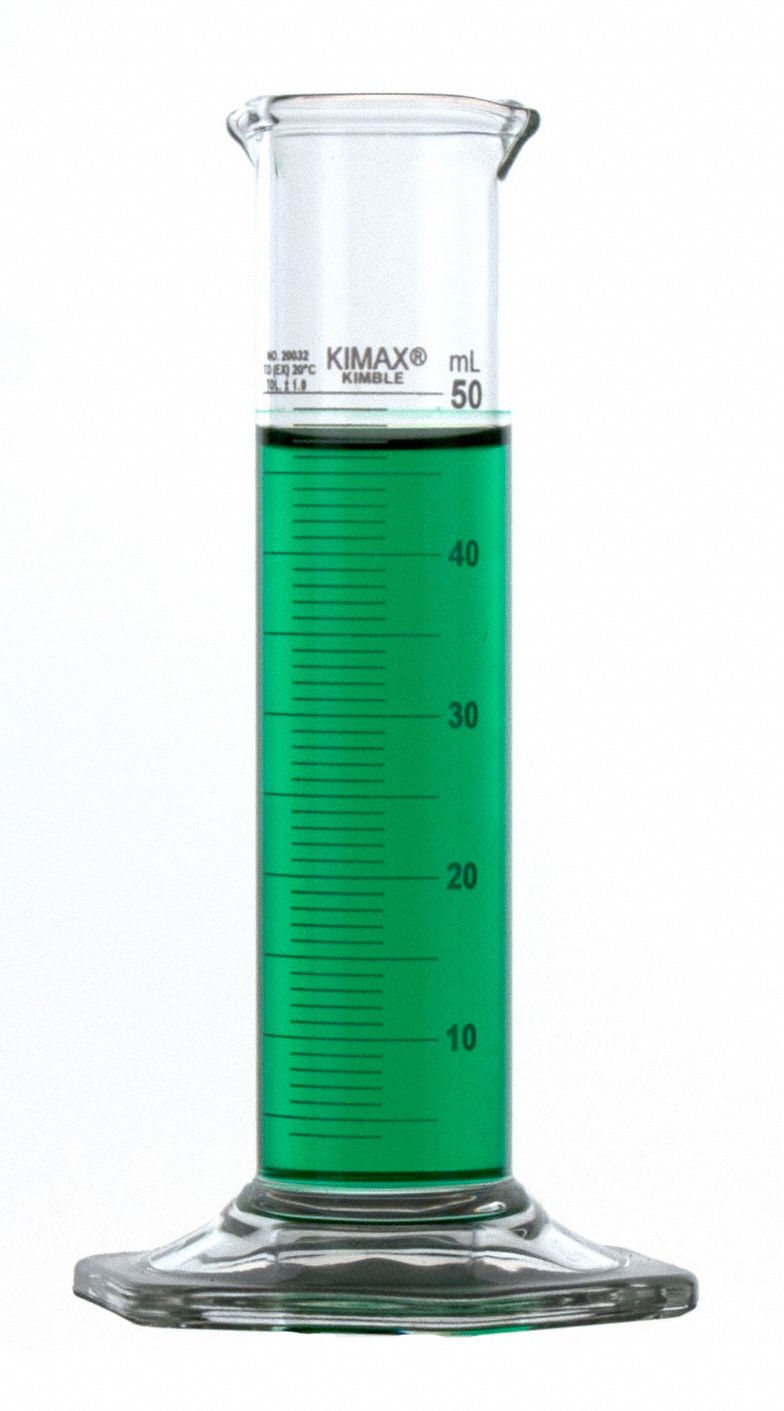 Graduated Cylinder: 100 mL Capacity - mL, 3.4 fl oz Capacity - oz, 2 mL Graduation Increments - mL