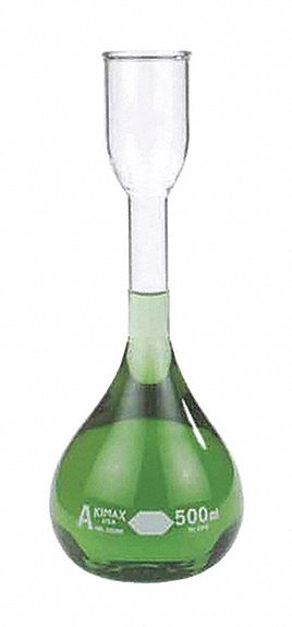 Volumetric Flask, 100 mL, 159 mm H, PK12