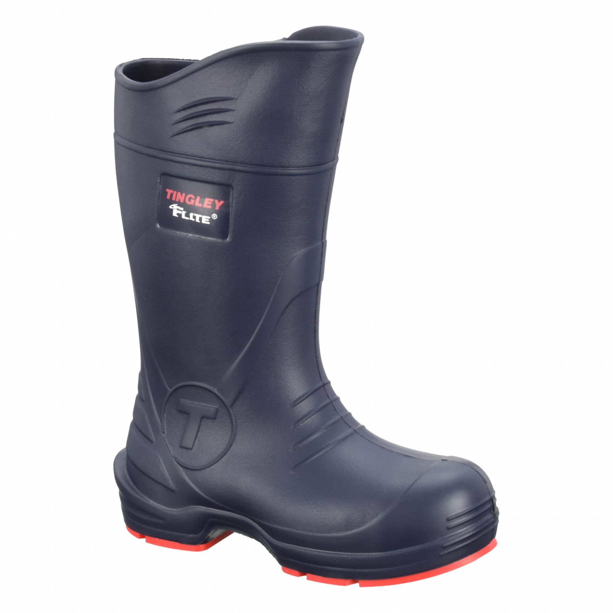 Rubber Boot: 10 Size, Knee Footwear, Composite, Blue, Synthetic Rubber