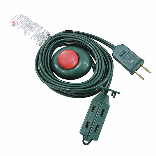 4 FT 3 Outlet 2 Prong Indoor Light Power Electrical Extension Cord Cable Green 