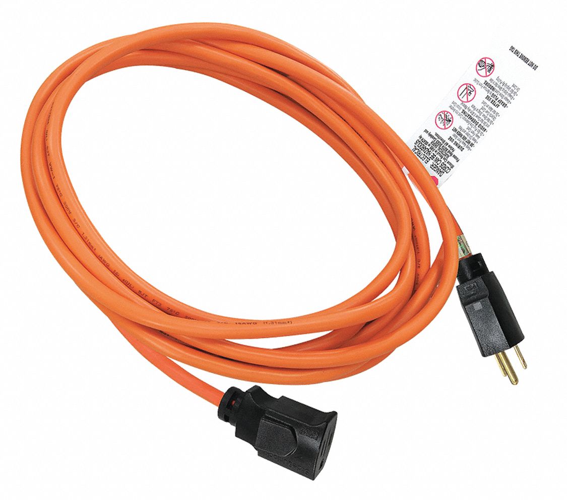 POWER FIRST Locking Extension Cord, Outdoor, 13.0 A, 125V AC, Number of