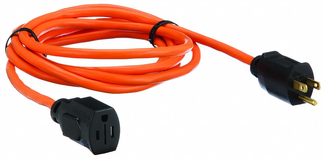 POWER FIRST, 10 ft Cord Lg, 16 AWG Wire Size, Locking Extension Cord