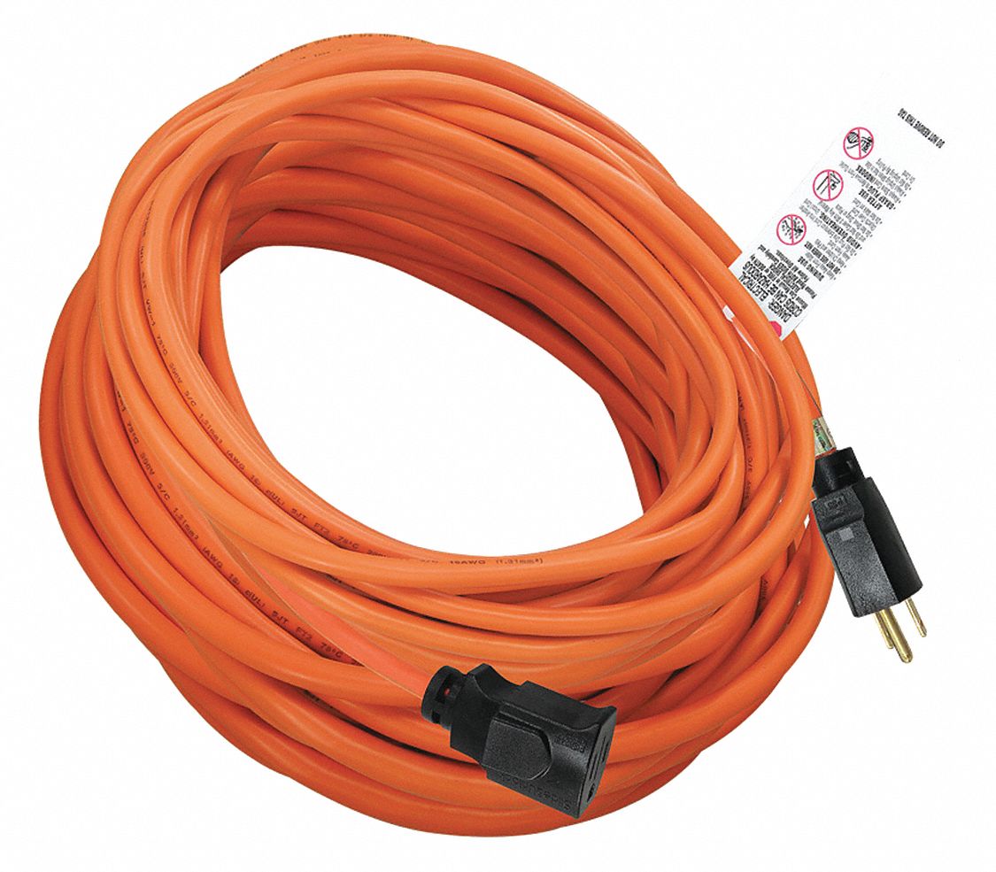 POWER FIRST Locking Extension Cord 100 ft Cord Lg, 16 AWG Wire Size