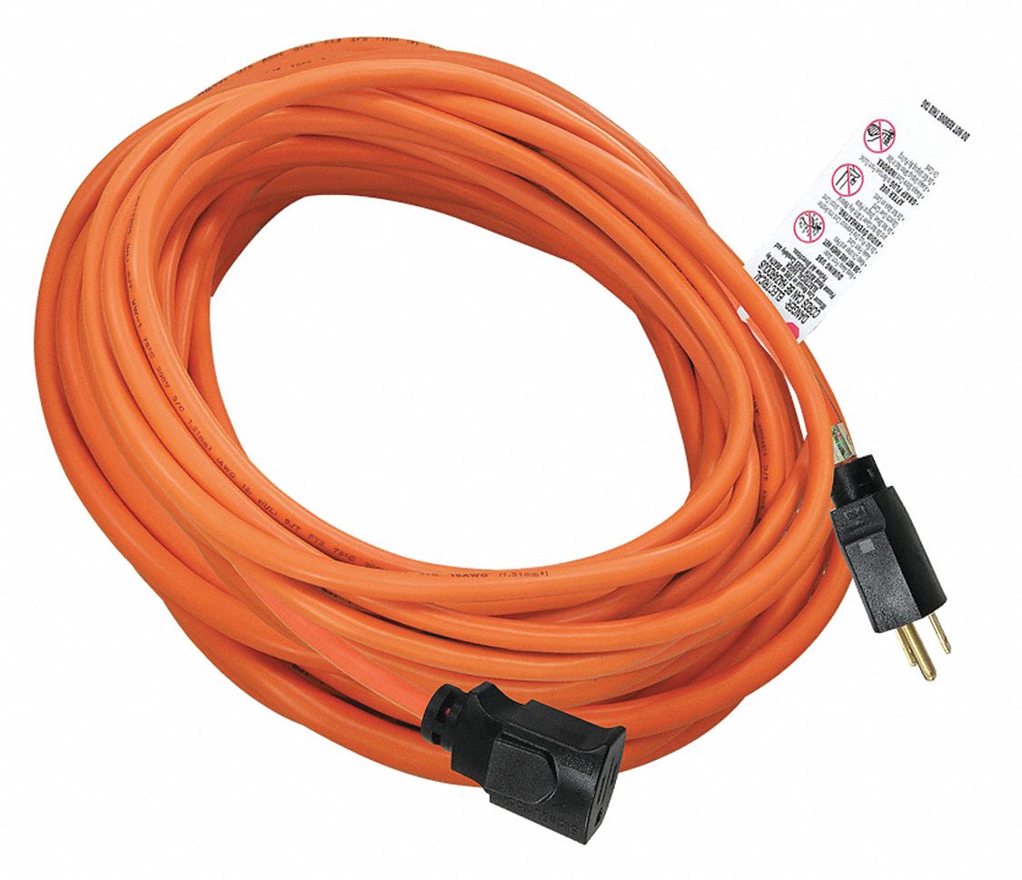 POWER FIRST Locking Extension Cord: 50 ft Cord Lg, 16 AWG Wire Size ...