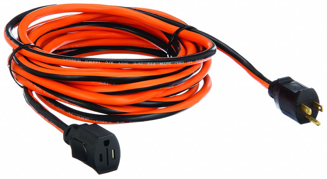 LOCKING EXTENSION CORD, 25 FT CORD, 14 AWG WIRE SIZE, 14/3, SJTW, NEMA 5-15P