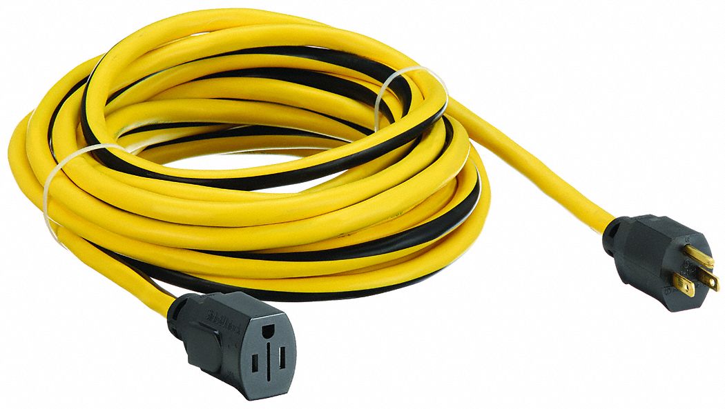 POWER FIRST, 25 ft Cord Lg, 12 AWG Wire Size, Locking Extension Cord
