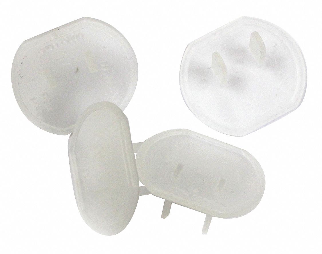 POWER FIRST Outlet Safety Cap, Clear, For Use With 15A Straight Blade