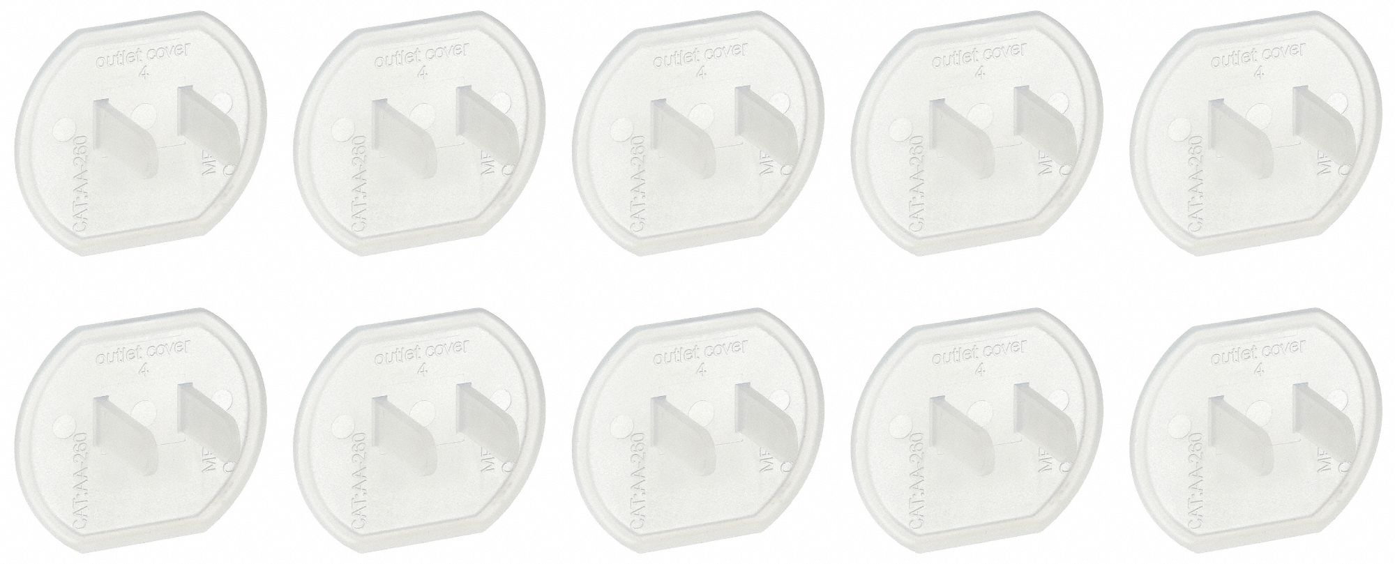 BOUCHON DE SÉCURITÉ DE SORTIE, PP, 1,48 PO LONGUEUR, 1,29 PO LARGEUR, TRANSPARENT