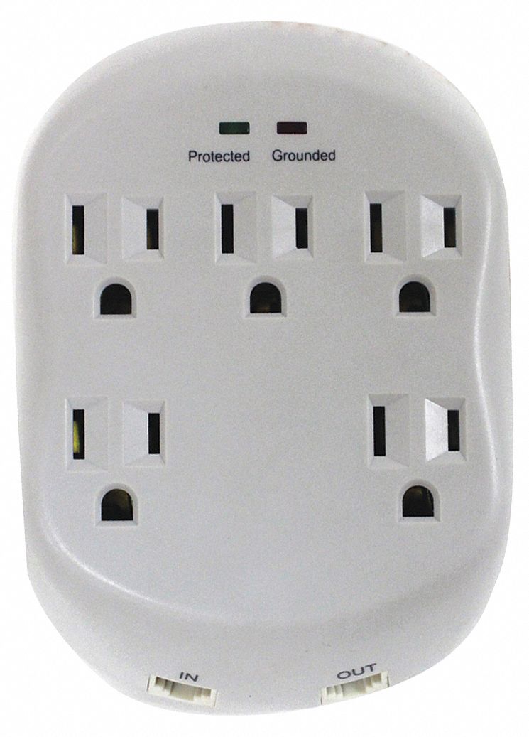 POWER FIRST Surge Protector Plug Adapter 515R, 515P, Light Gray