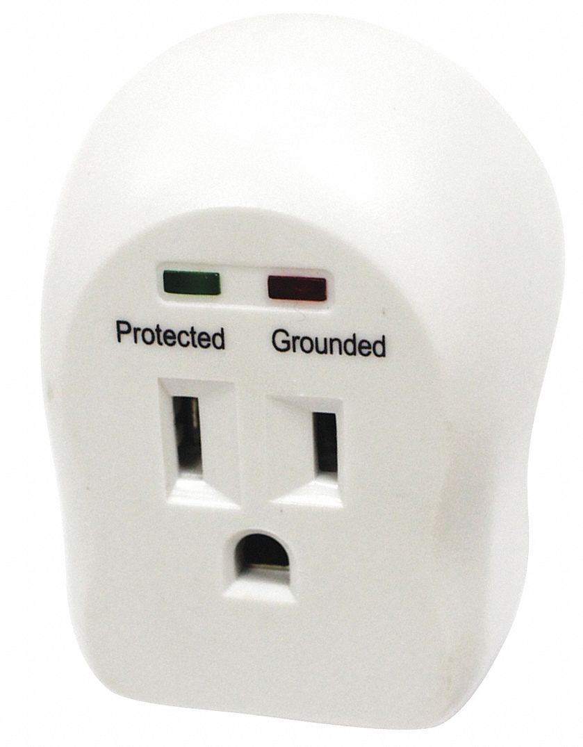 POWER FIRST Adaptador de Enchufe,Blanco,1 Salida - Adaptadores de Enchufes  - 52NY47