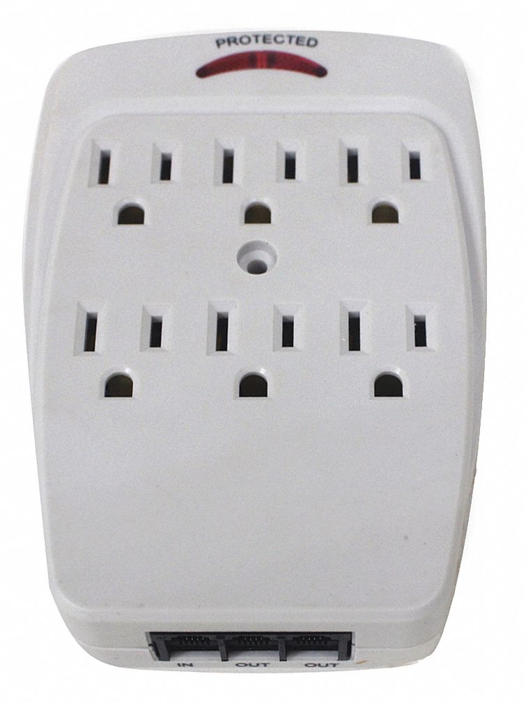 Surge Protector Plug Adapter, White, Connector Type 515R, Plug