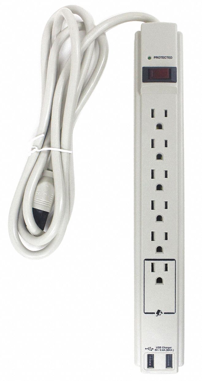 Outlet Strip White 13 in 6 Outlets